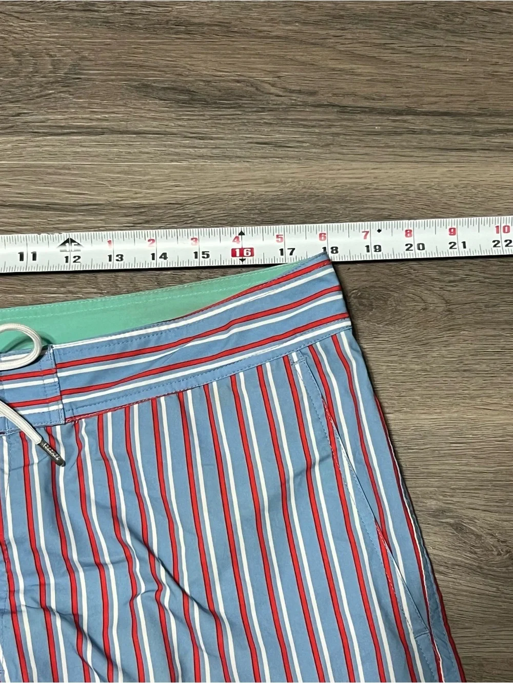 Bonobos Mens 36 Swim Trunks Shorts Lined Drawstring Striped Blue Red 7” Beach